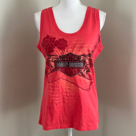 Harley-Davidson Tops - HARLEY-DAVIDSON Roses Graphic Logo Tank